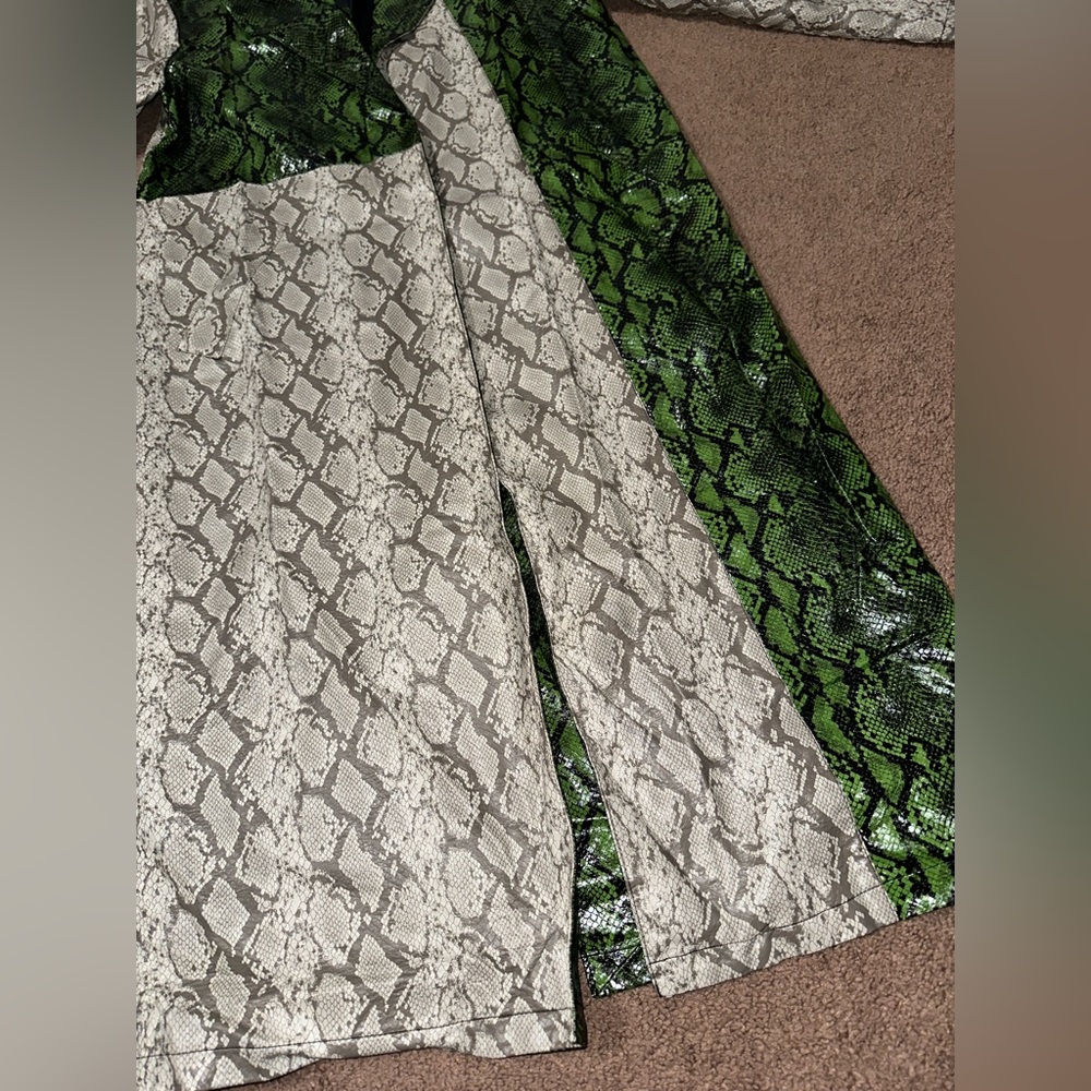 River Island Animal Crocodile Print Faux PU Leather Unique Print Coat - Picture 4 of 8